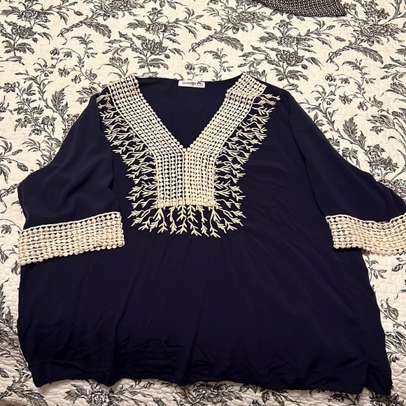 Beautiful navy blue with cream white Art Deco - Picture 2 of 3